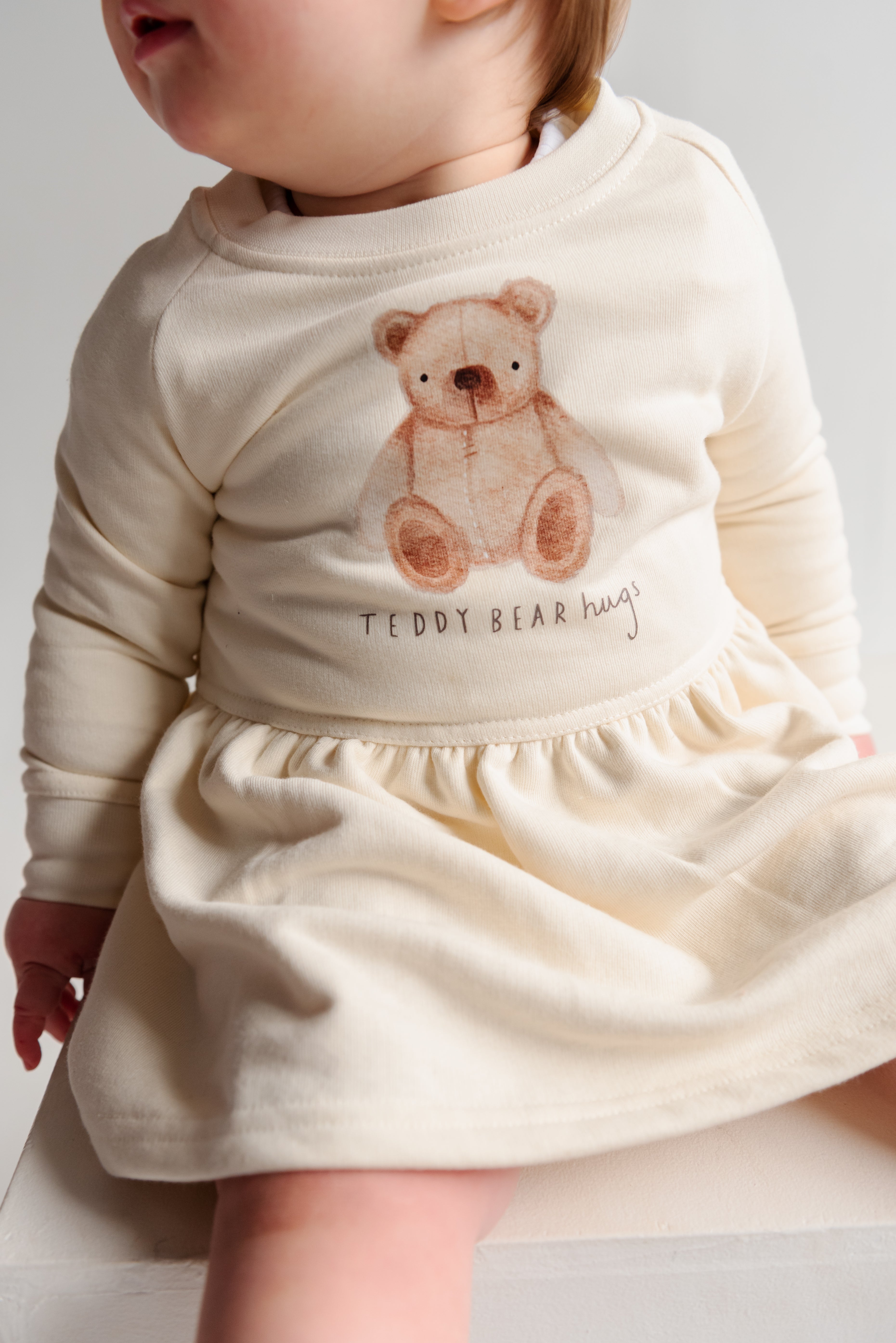 Teddy Bear Cream Sweat Dress