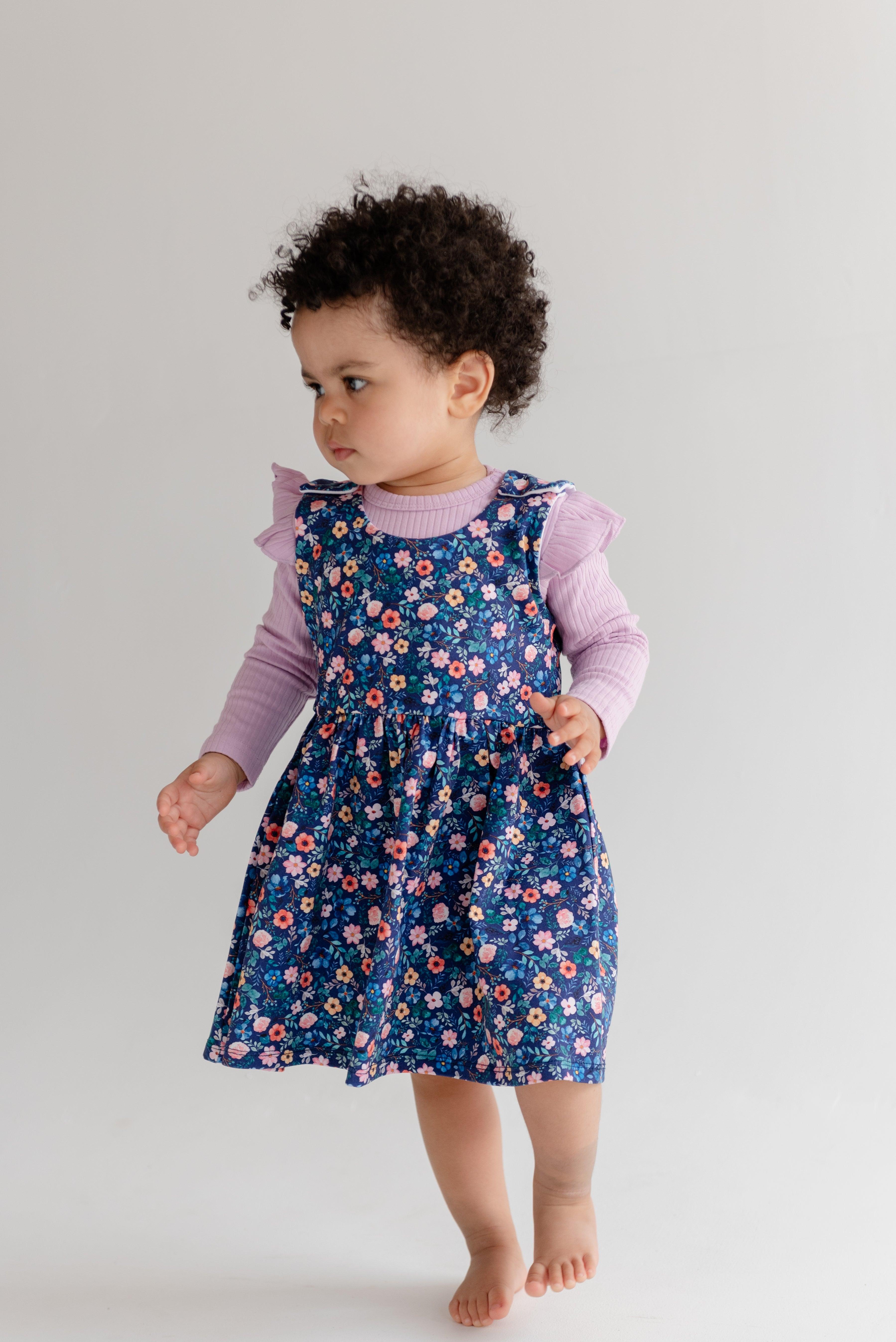 Navy Dainty Floral Dress