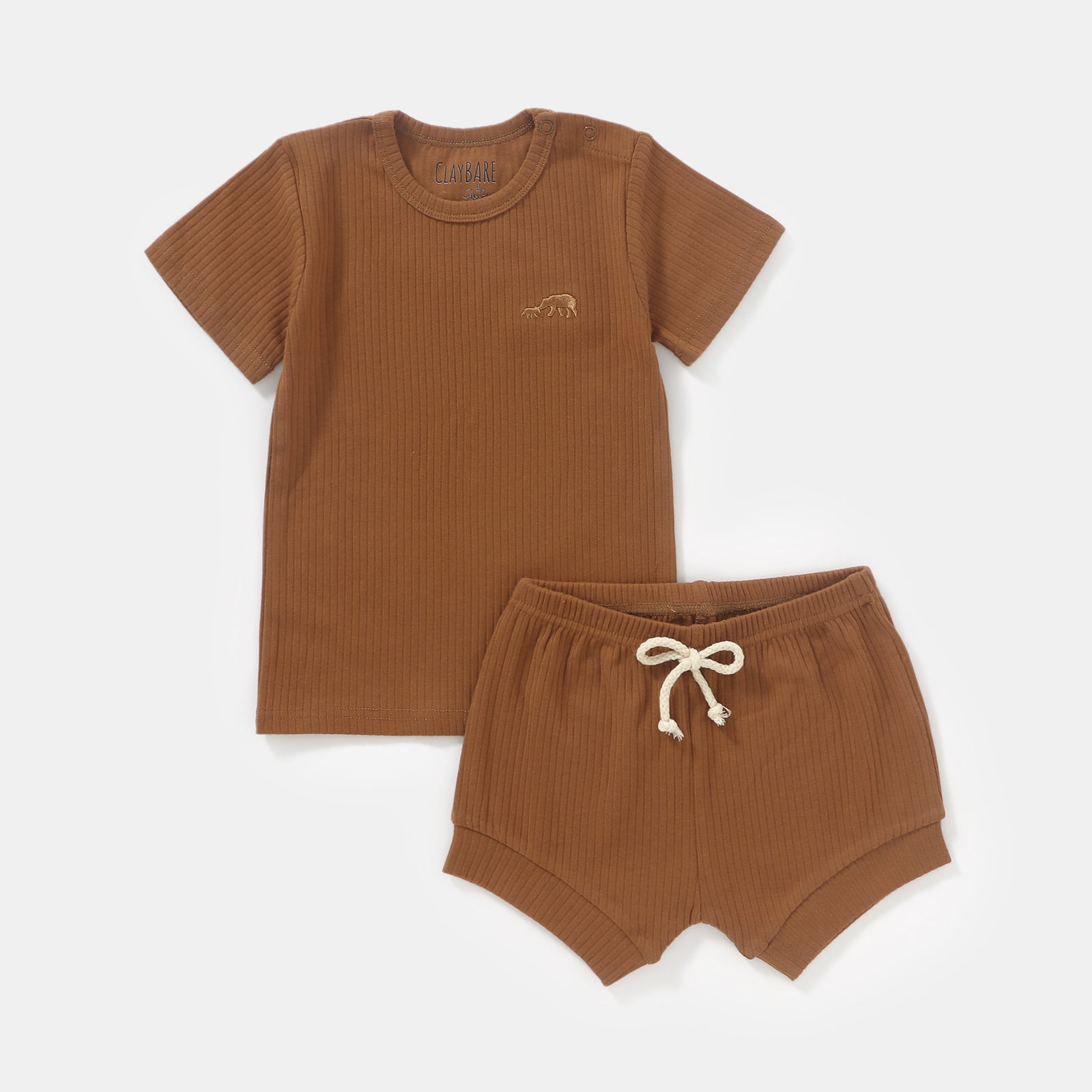 ClayBARE Rust Ribbed Shorts (Shorts only)