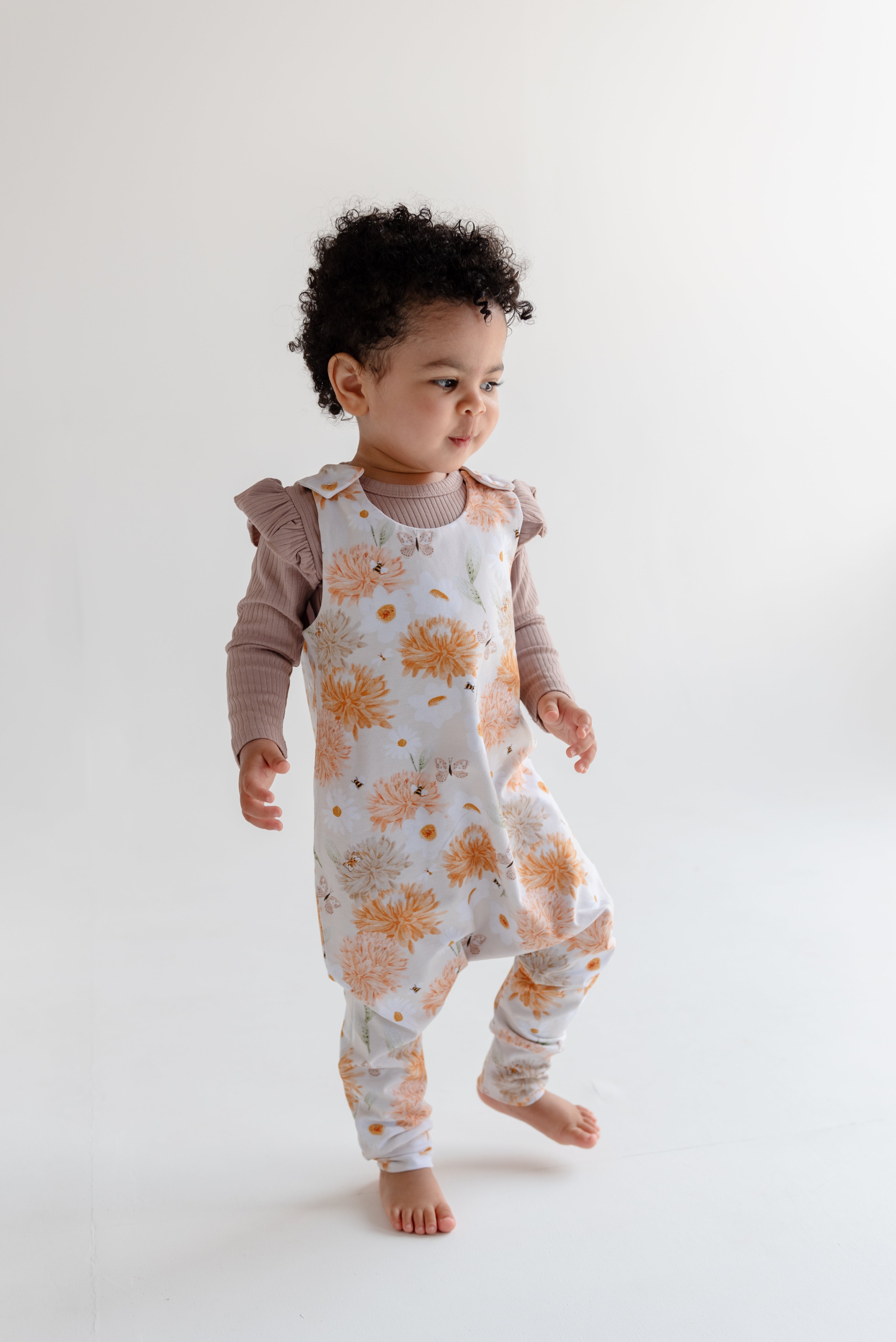Butterfly Floral Dungaree Romper