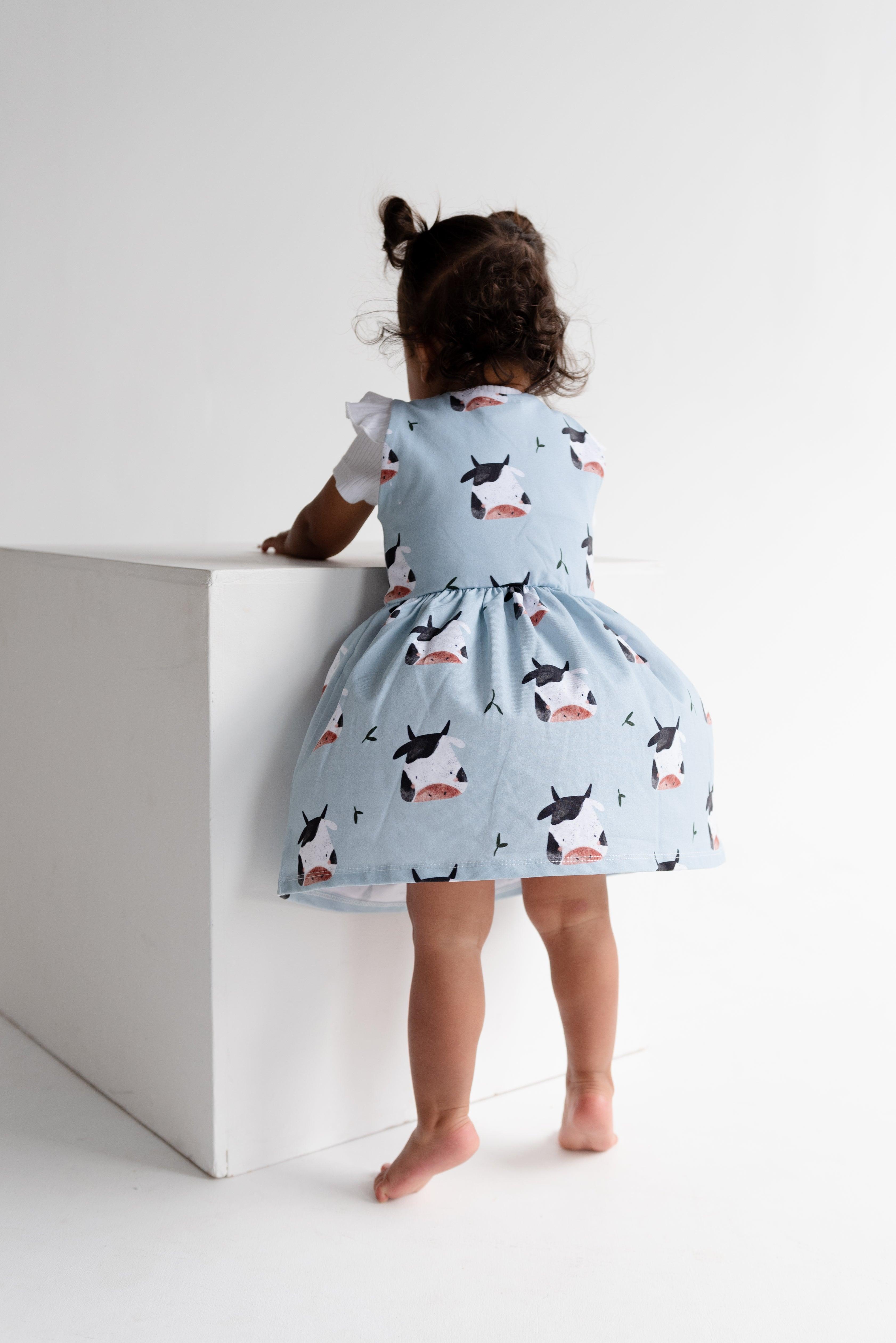 Blue Cow Dress