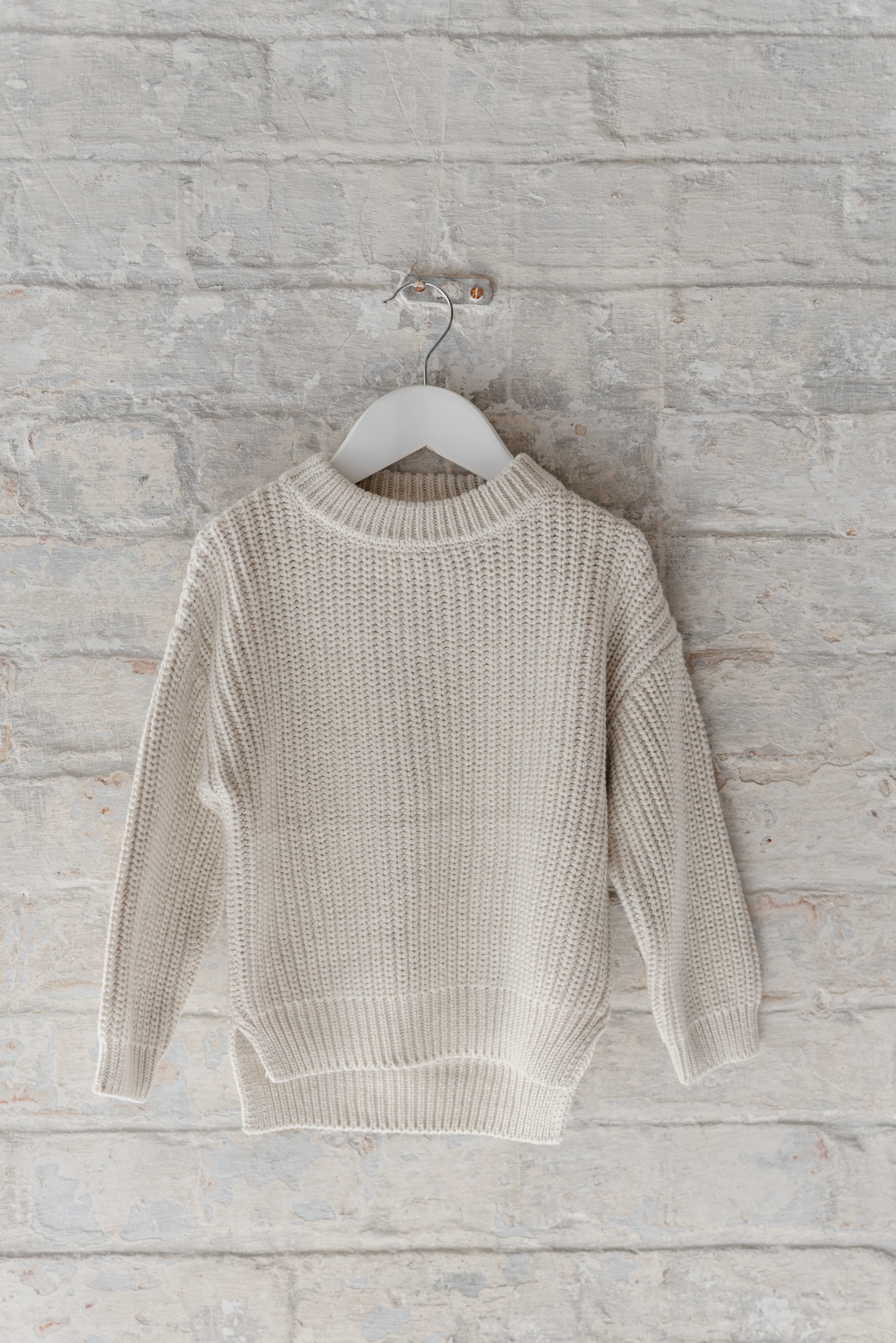 Oversized Ice White Knitted Jumper