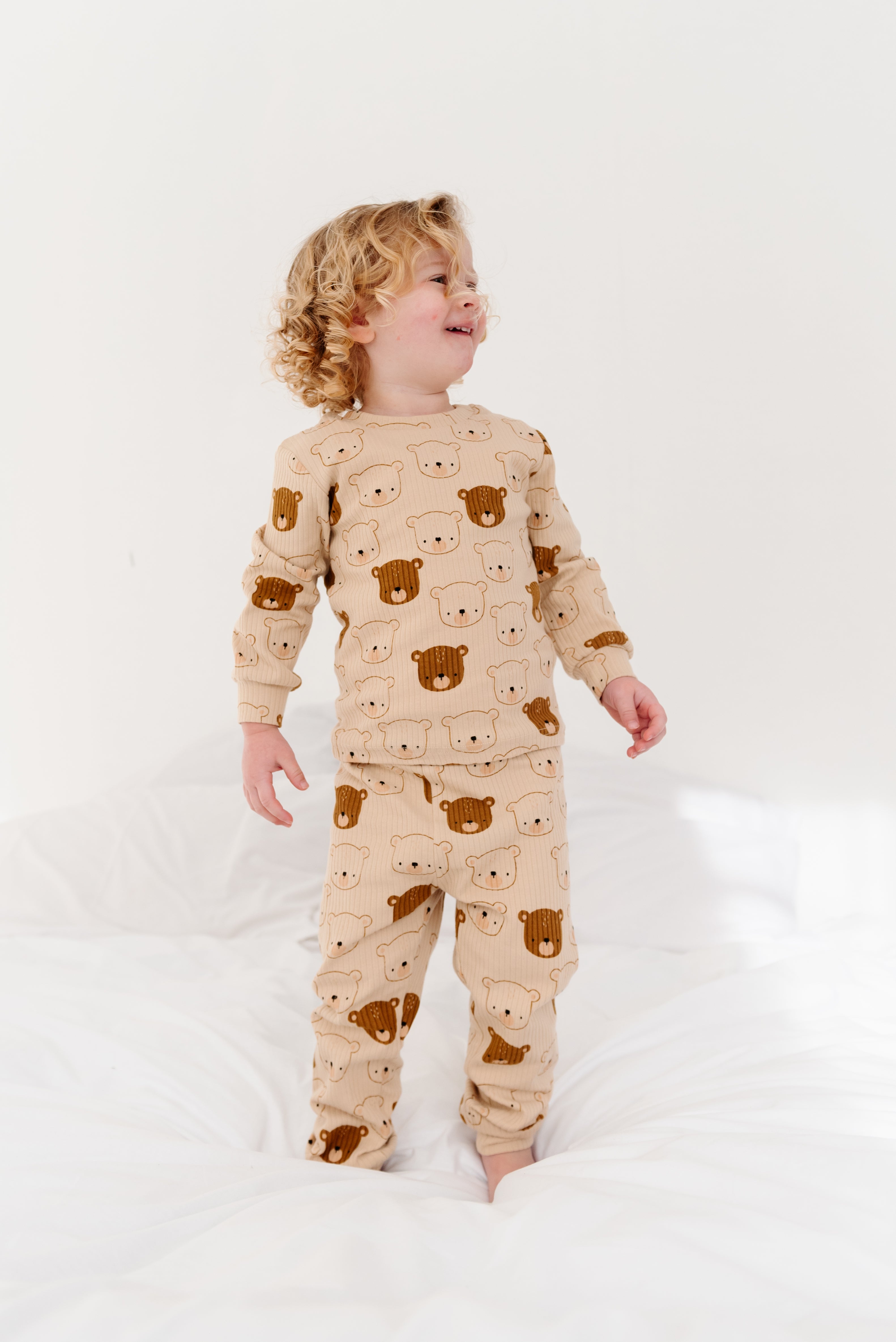 ClayBARE Bear Organic Ribbed Pyjamas
