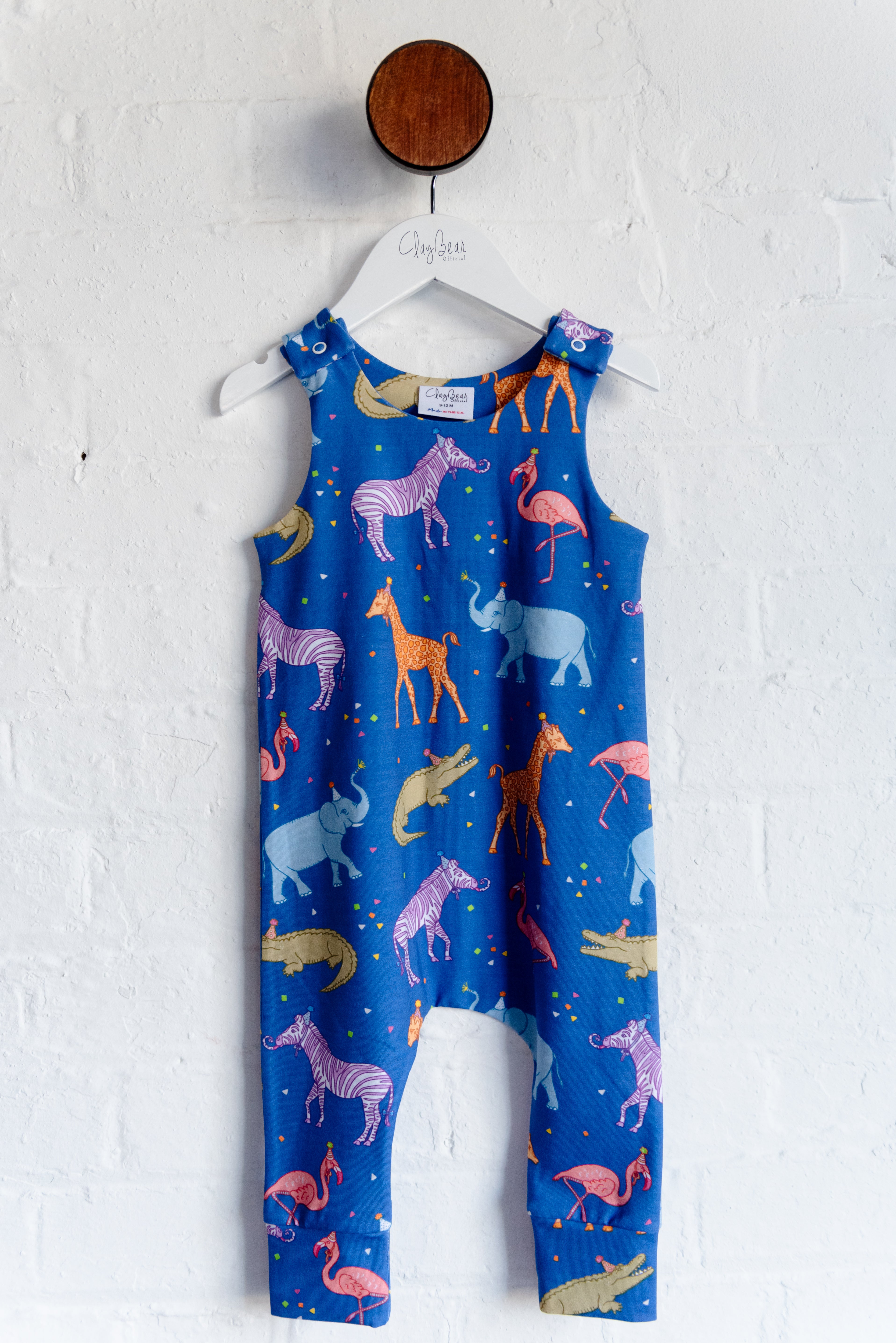 Navy Party Animal Dungaree Romper
