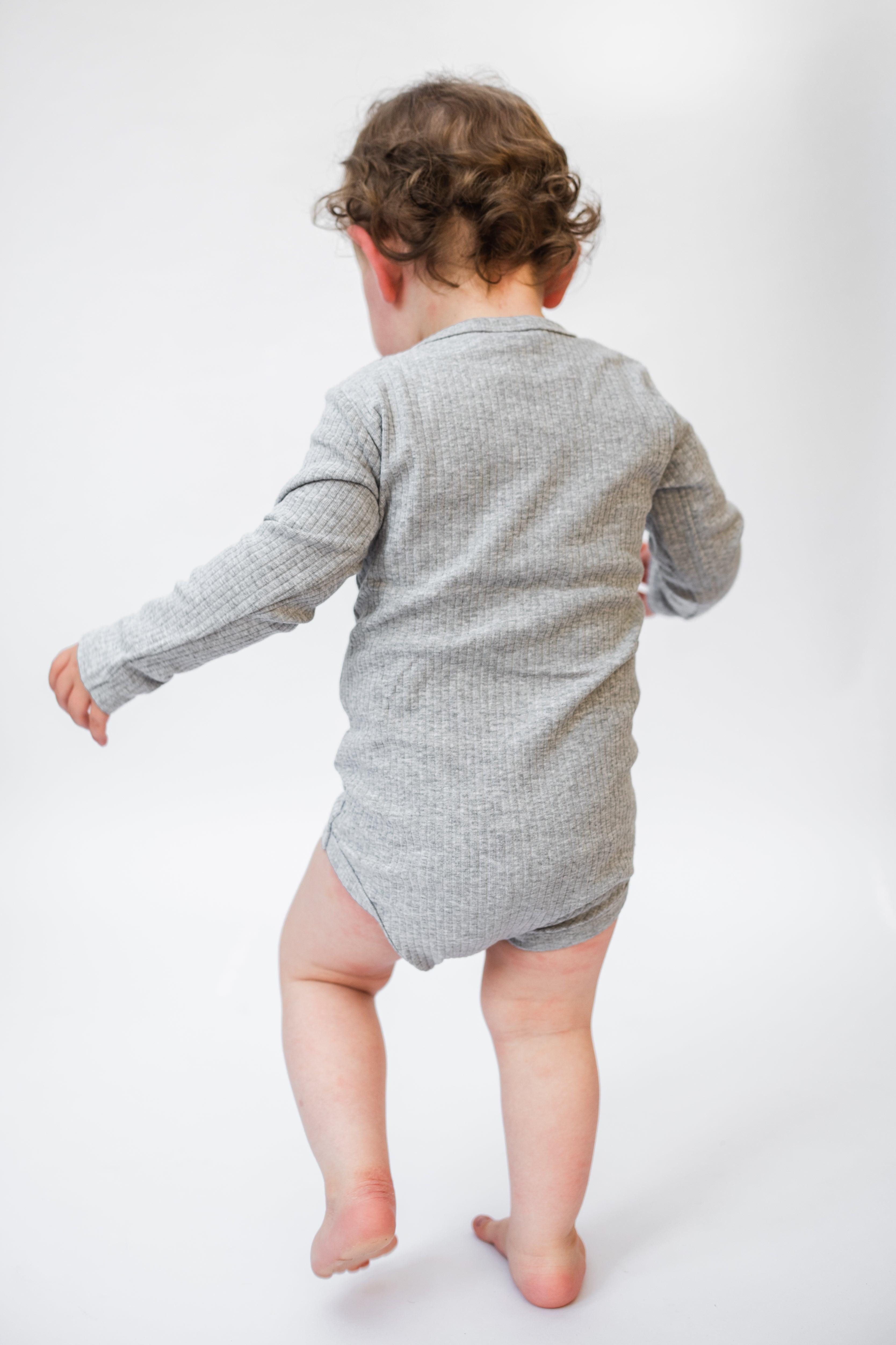 Grey Long Sleeve Bodysuit