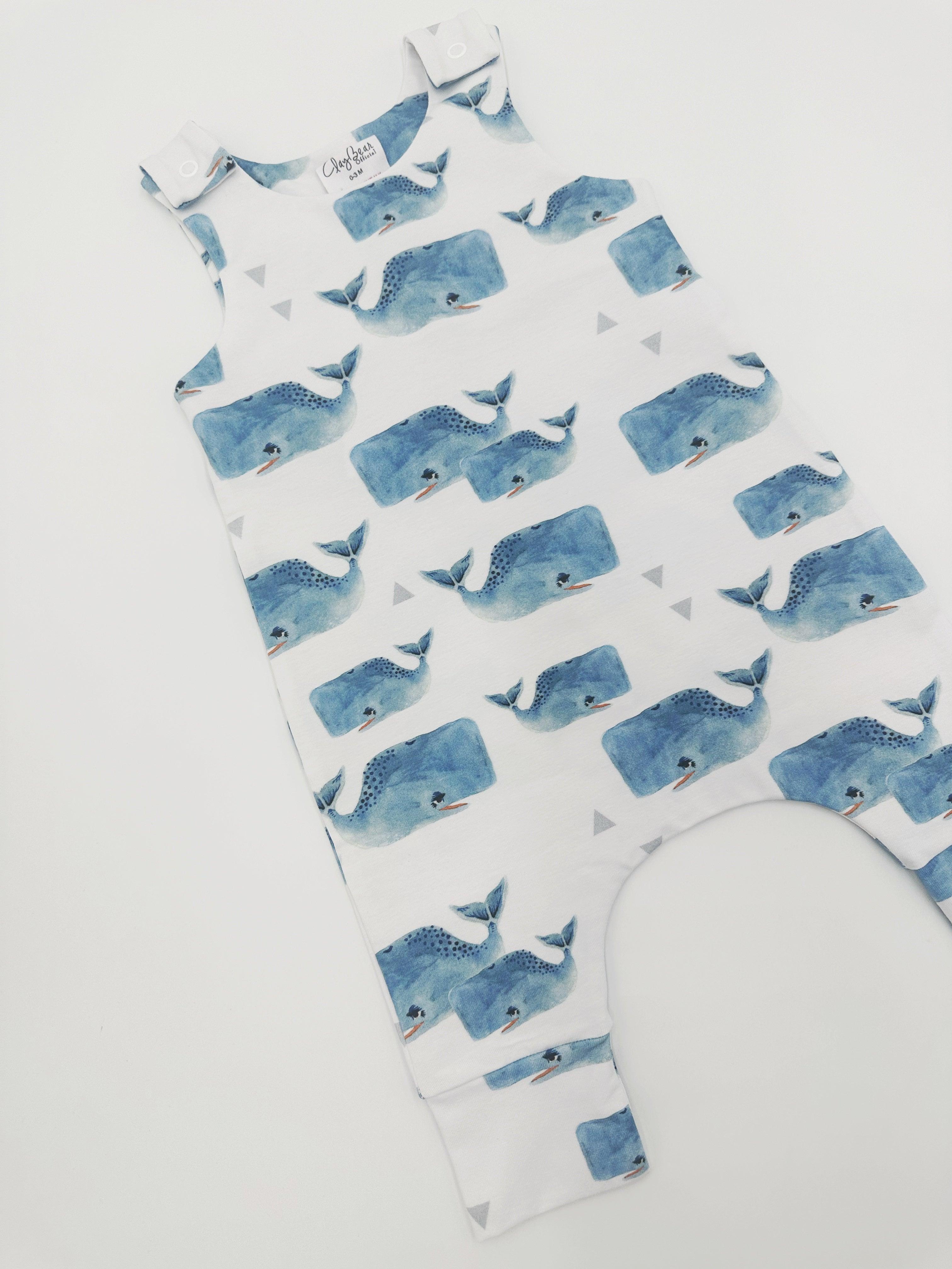 Whale Dungaree Romper