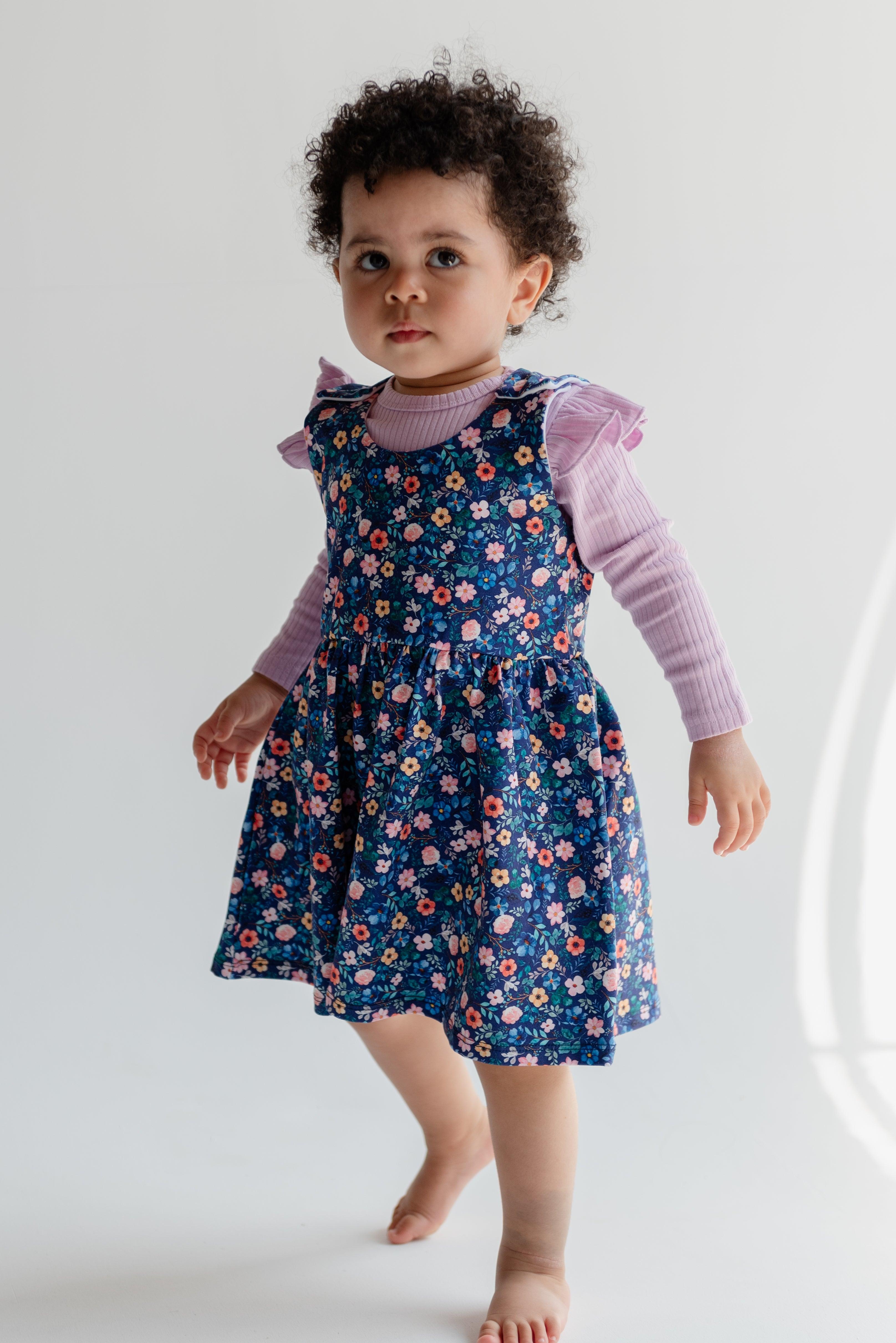 Navy Dainty Floral Dress