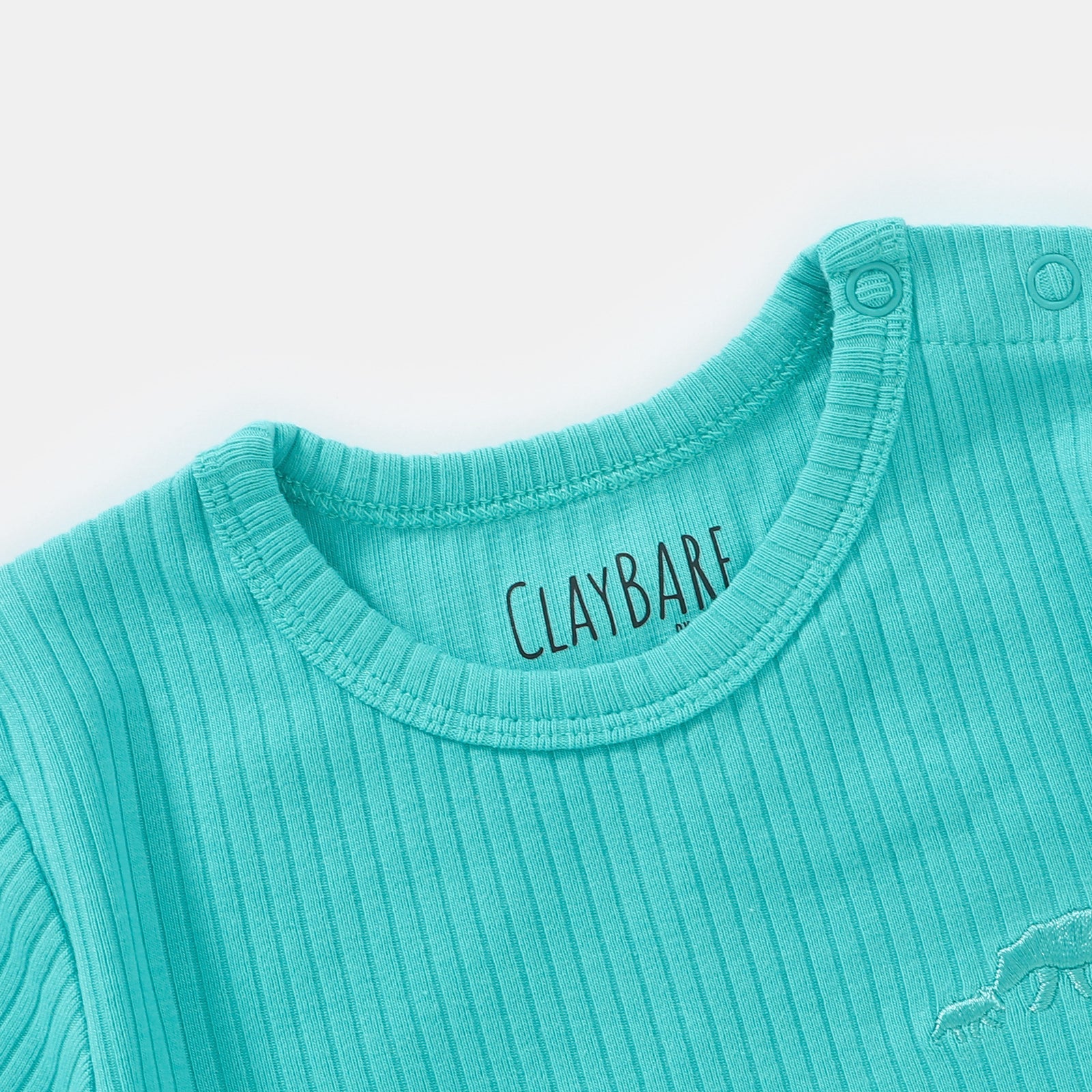 Teal Ribbed Short Sleeve Top (Top Only)