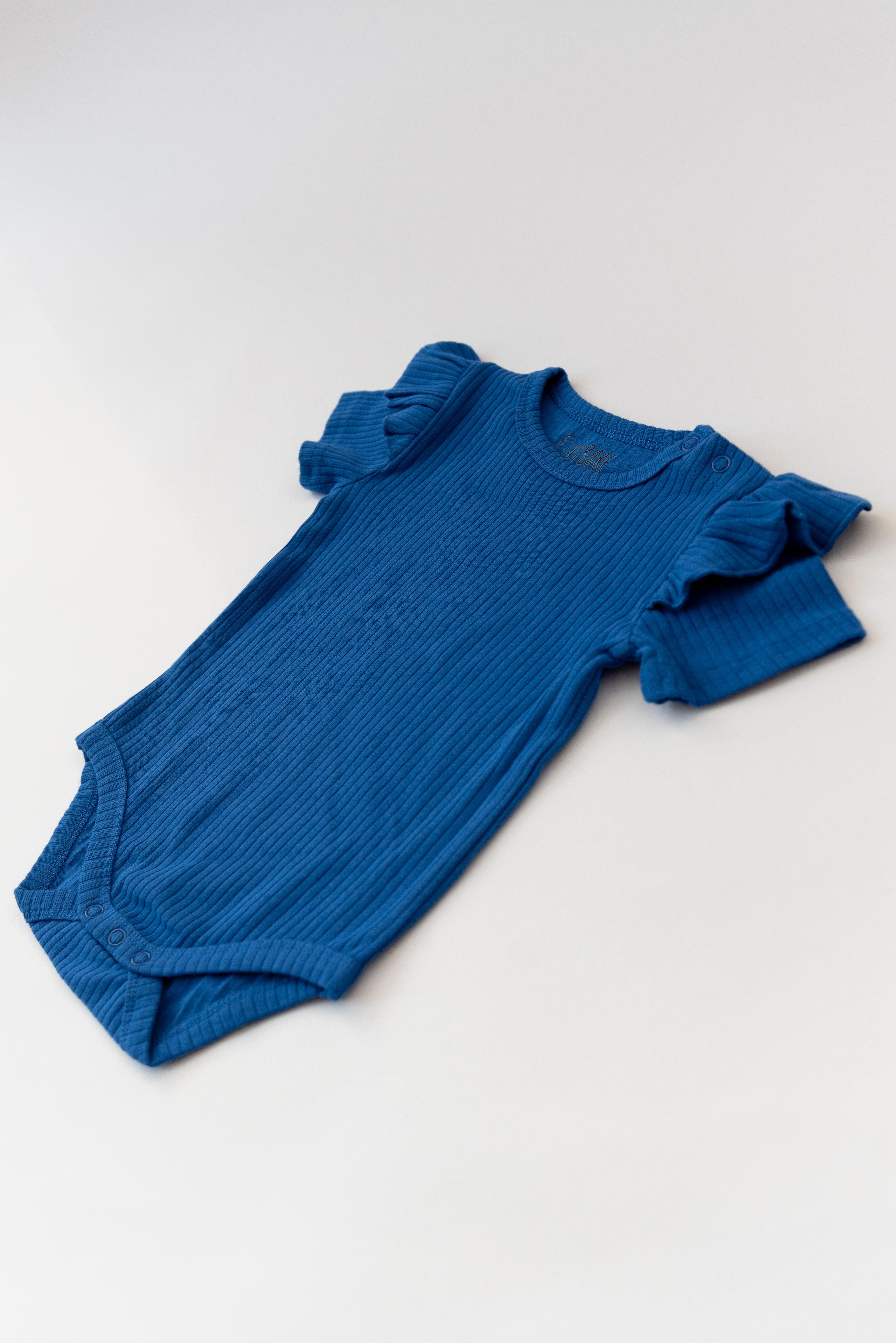 Royal Blue Frill Short Sleeve Bodysuit