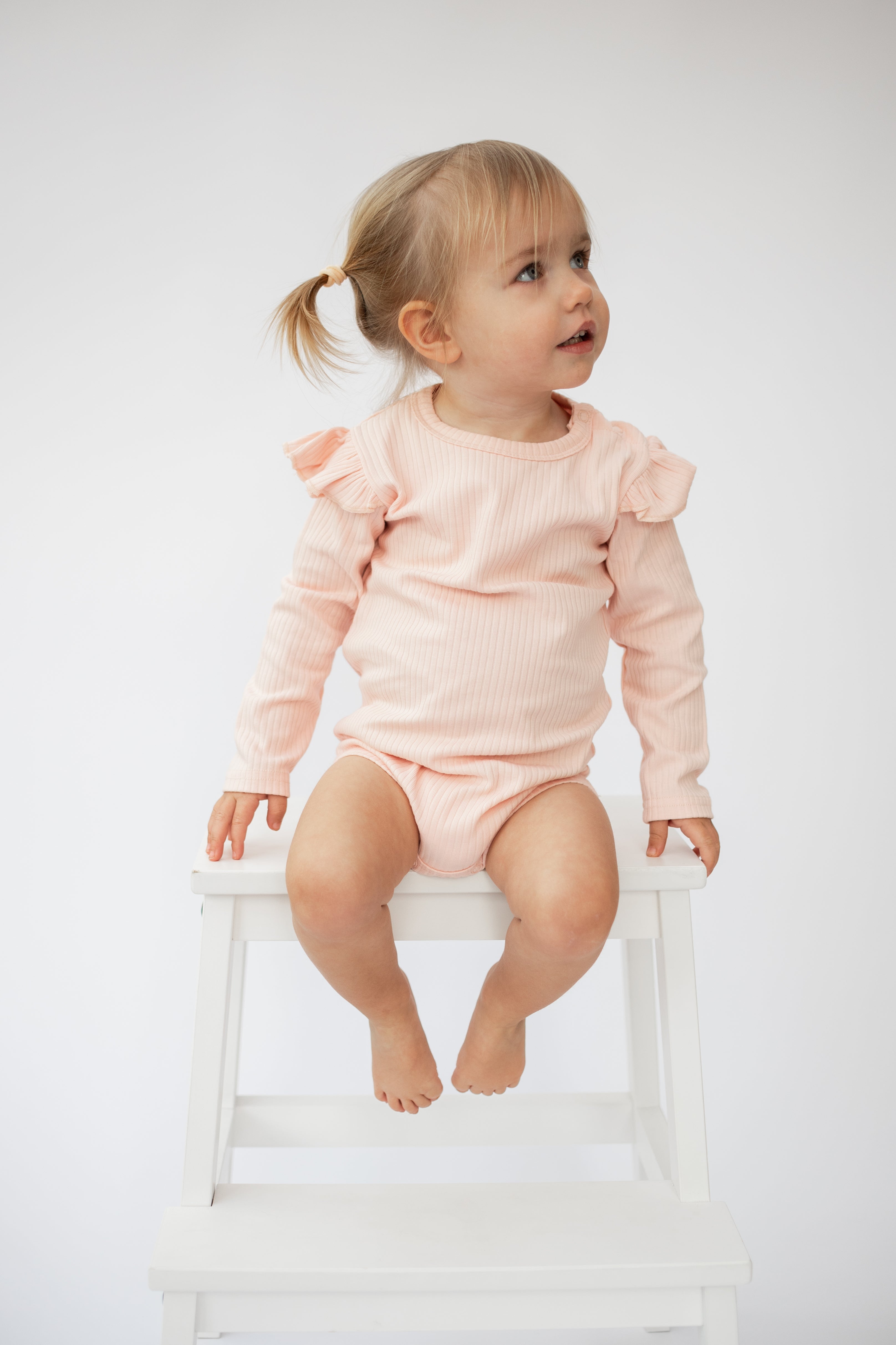 Baby Pink Frill Long Sleeve Bodysuit